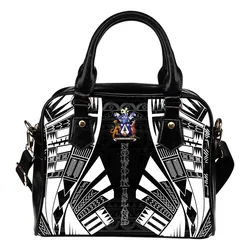 Norfolk Island Shoulder Handbag - Polynesian Tattoo Black