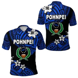 FSM Pohnpei Polo Shirt Unique Vibes - Blue LT8