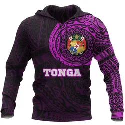Hoodie Tonga In My Heart Polynesian Tattoo Style Pink