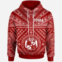 Tonga Hoodie - Tonga Seal With Polynesian Tattoo Style (Red)