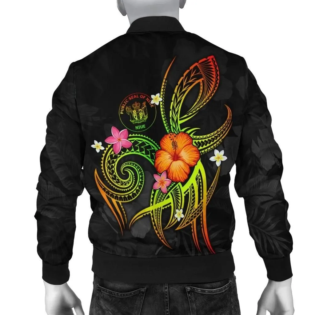 Niue Polynesian Men's Bomber Jacket - Legend of Niue (Reggae) - BN15