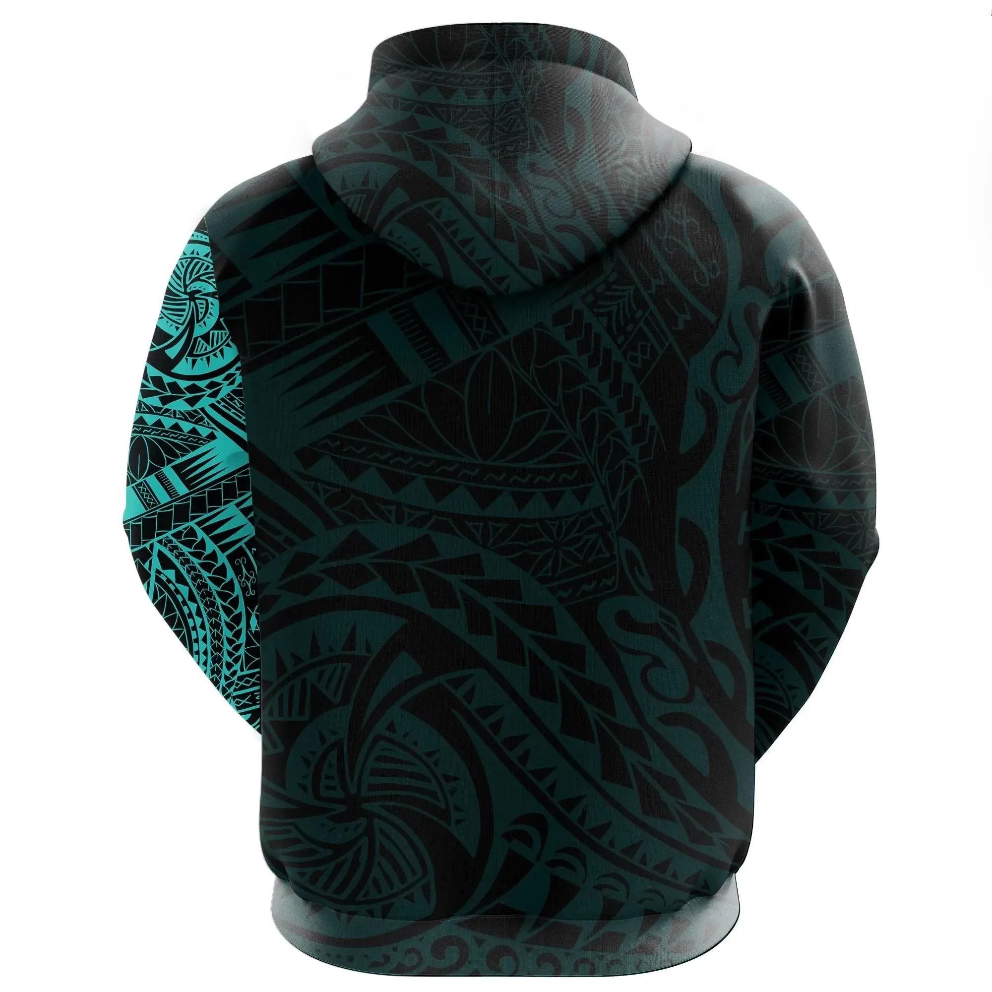 Turtle Tattoo Hoodie Polynesian - Bleu Clair A7