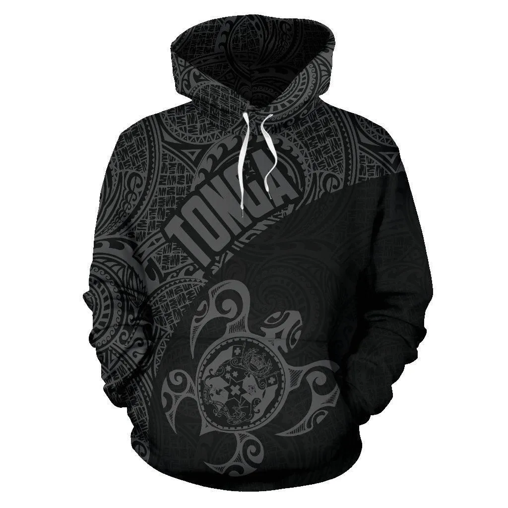Tonga Hoodie - Tonga Coat of Arms In Turtle Polynesian Tattoo 110