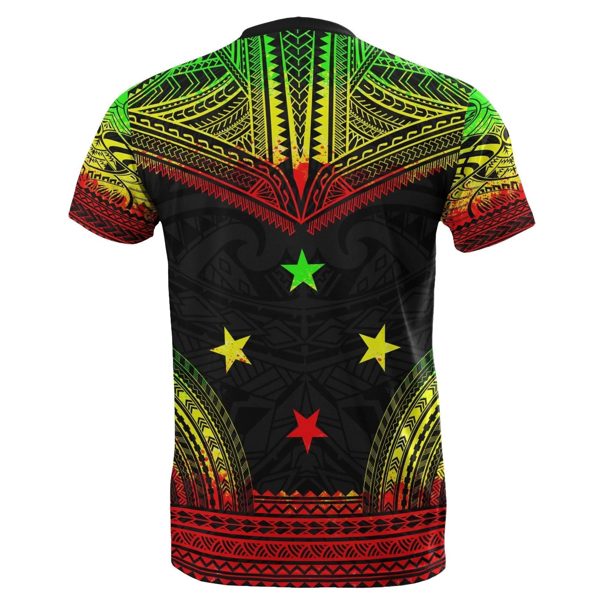 Federated States Of Micronesia All Over T-Shirt - F S M Flag Polynesian Tattoo Reggae