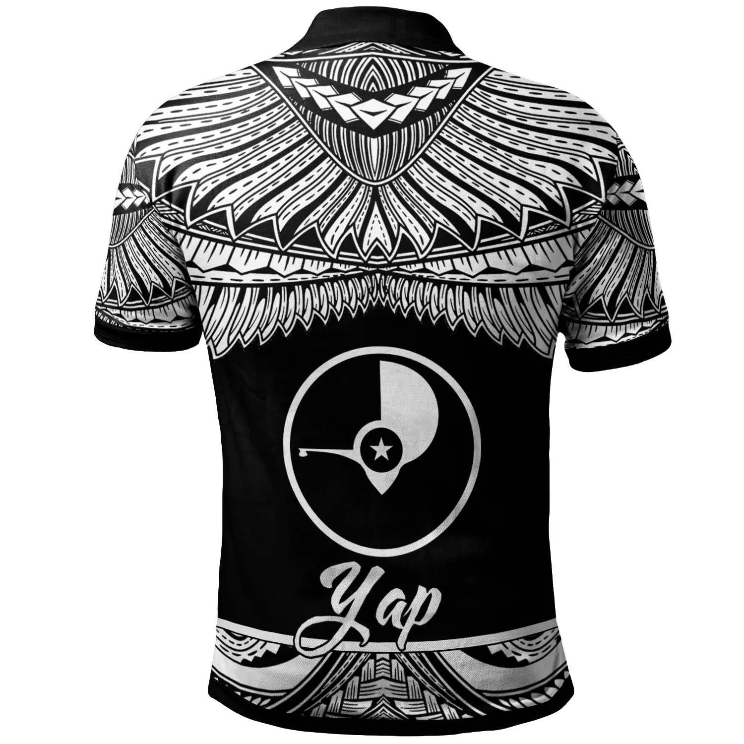 Yap Polynesian Polo Shirt - Poly Tattoo White Version