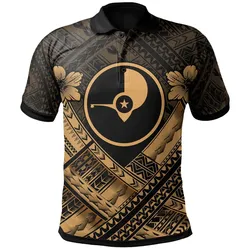 Yap Polynesian Polo Shirt - Yap Gold Seal Camisole Hibiscus Style