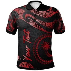 Chuuk Micronesia Custom Personalised Polo Shirt - Poly Tattoo Red Version