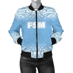 FamilyGater Jacket - Bomber Jacket Federated States of Micronesia - Fog Blue Style - BN09