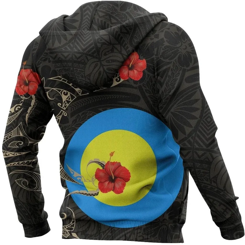 Alohawaii Clothing - Hoodie Palau Hibiscus Tattoo Style A7