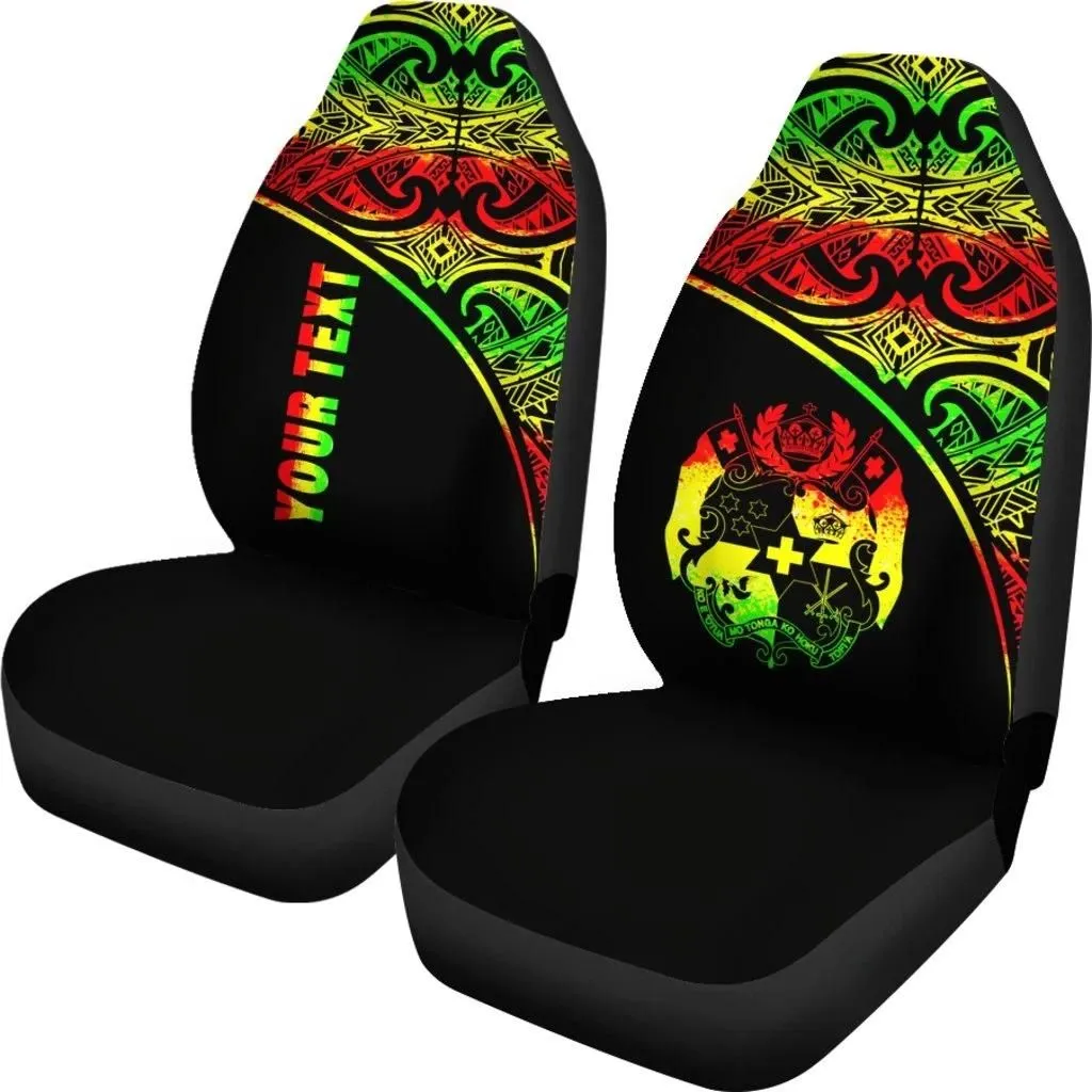 Tonga Polynesian Custom Personalised Car Seat Covers - Reggae Curve - BN11