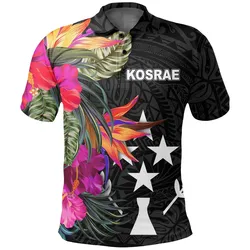 Kosrae Polo Shirt - Hibiscus Polynesian Pattern