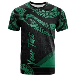 Tokelau Polynesian Custom Personalised T-Shirt - Poly Tattoo Green Version