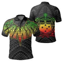 Alohawaii Shirt - Polo Shirt Samoa Polynesian Coat Of Arm - Raggae - J4