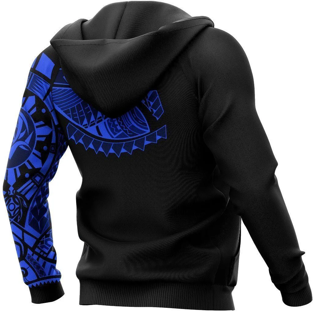 Polynesian Chest Tattoo - Special Hoodie Blue NVD1361