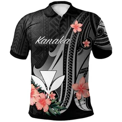 Kanaka Maoli Polo Shirt - Polynesian Hibiscus Pattern Style