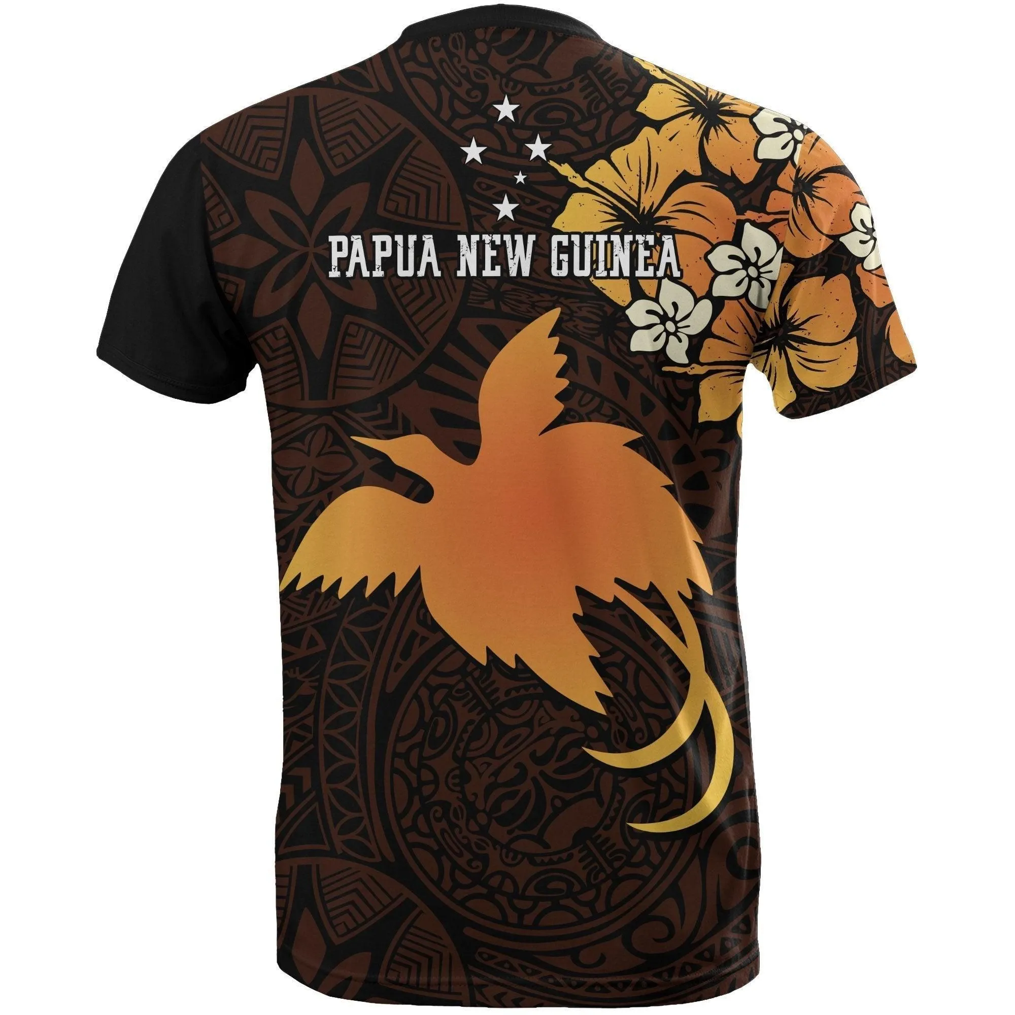 Papua New Guinea T shirts - Papua New Guinea tangerine Flag Hibiscus