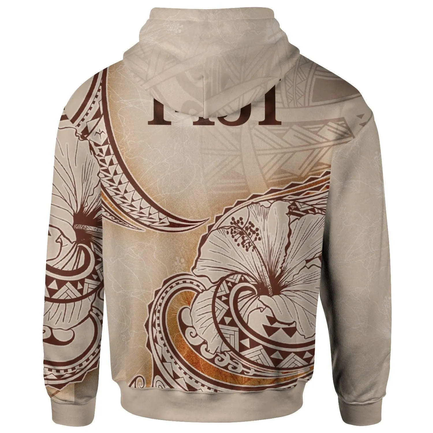 Fiji Hoodie - Hibiscus Flowers Vintage Style
