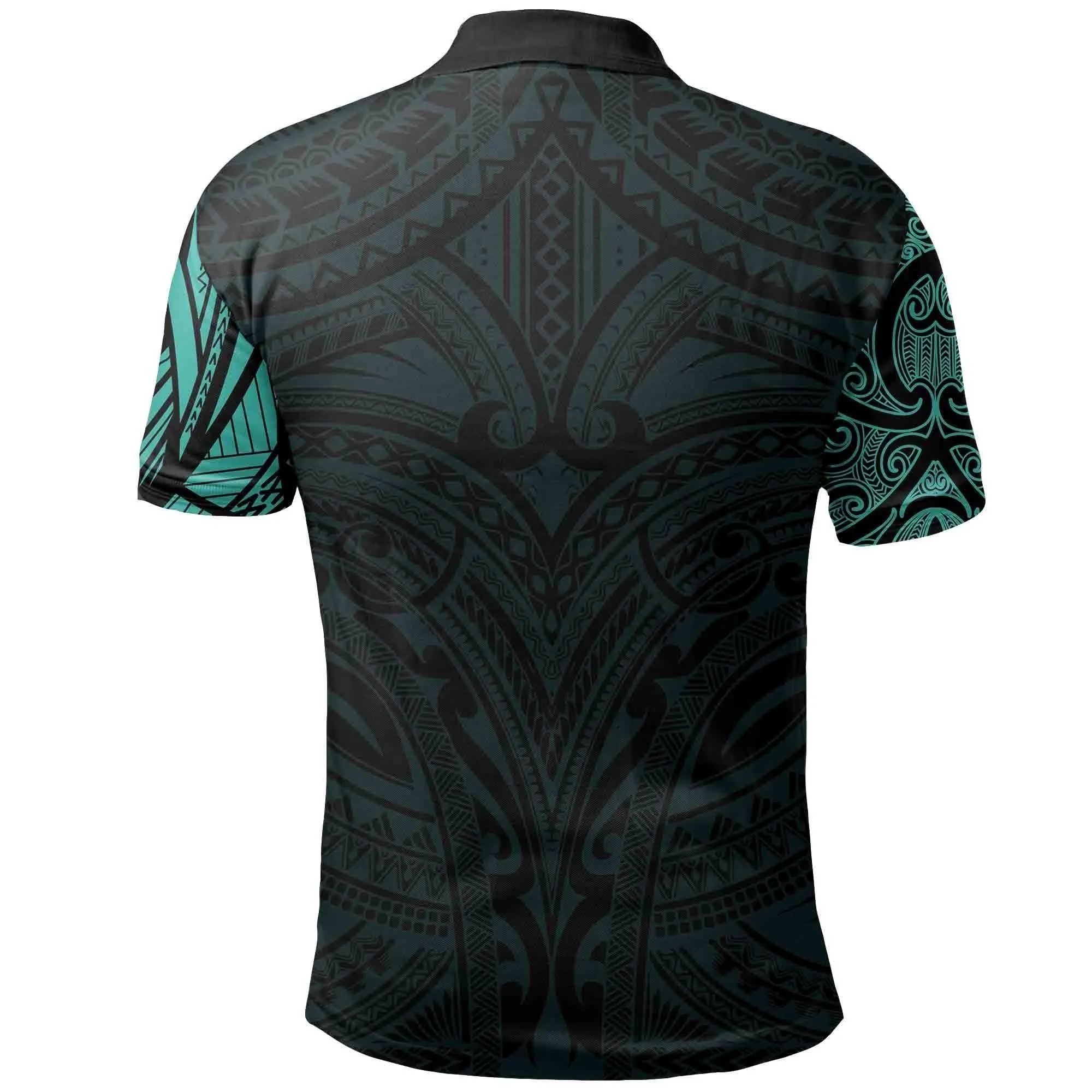 Polynesian Pride Polo Shirt - New Zealand Polo Shirt, Maori Polynesian Tattoo Turquoise