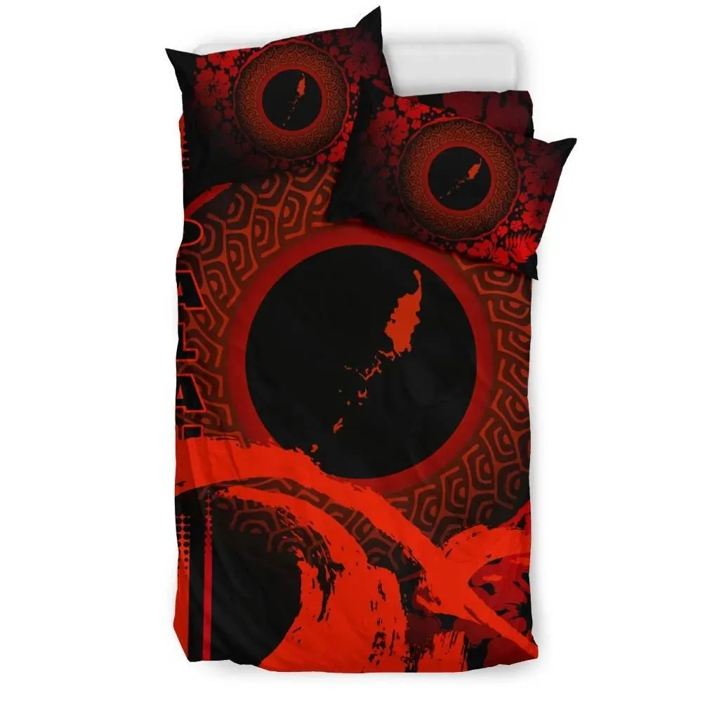 Palau Bedding Set - Hibiscus And Wave Red K7