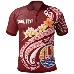 Tahiti Personalised Polo Shirt - Tahiti Seal Polynesian Patterns Plumeria