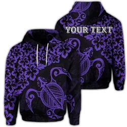 Alohawaii Hoodie - (Personalised) Hawaiian Map Turtle Hibiscus Kanaka Polynesian Hoodie - Purple - AH - J4R