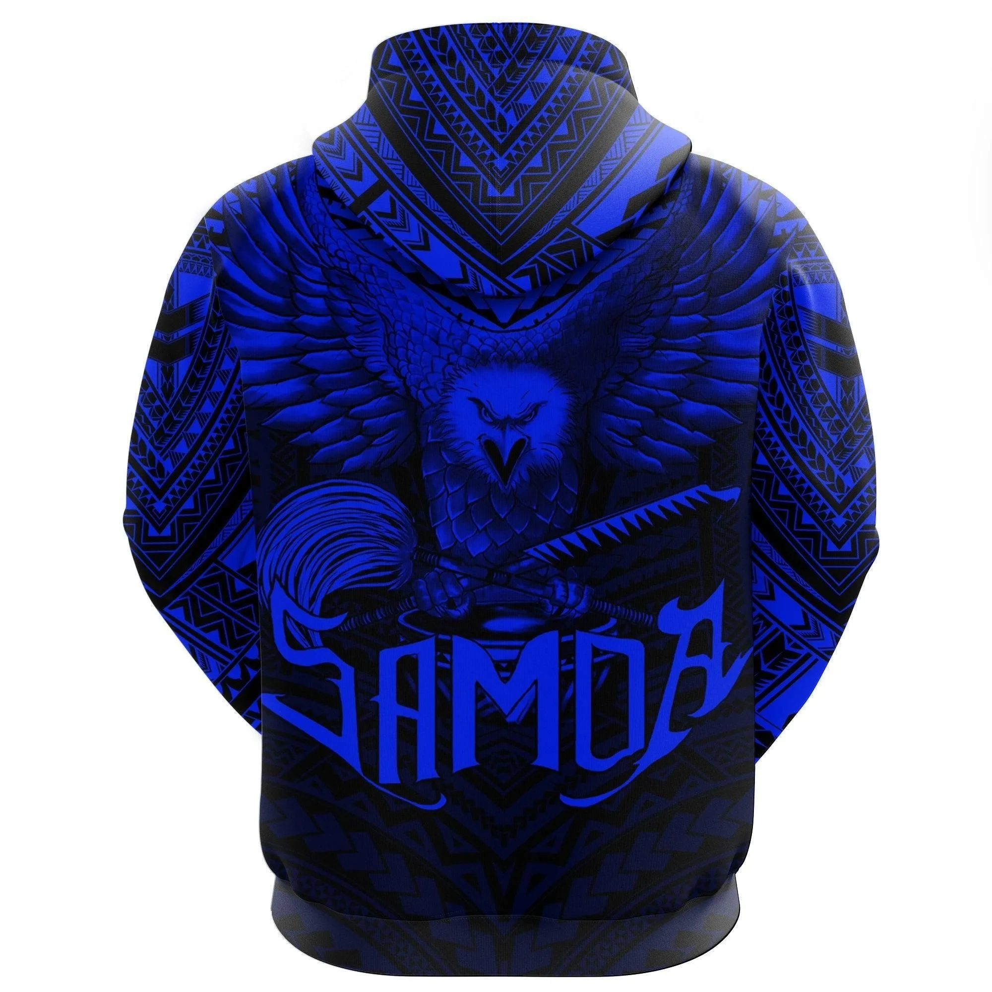 American Samoa Hoodie Eagle Tattoo Style Blue