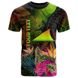 Tokelau Polynesian Personalised T-Shirt - Hibiscus and Banana Leaves - BN15