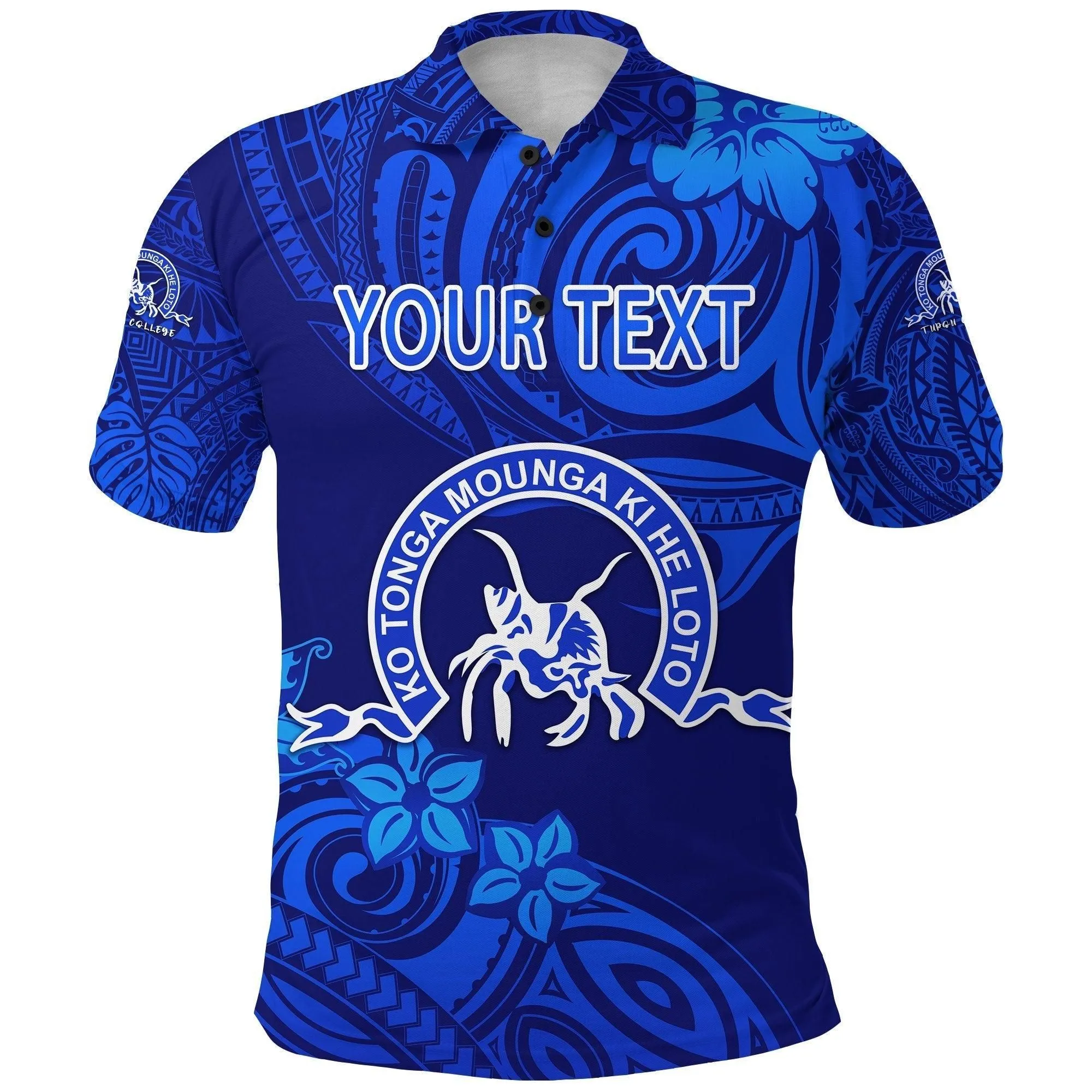 (Custom Personalised) Kolisi Ko Tupou College Tonga Polo Shirt Unique Vibes - Full Blue