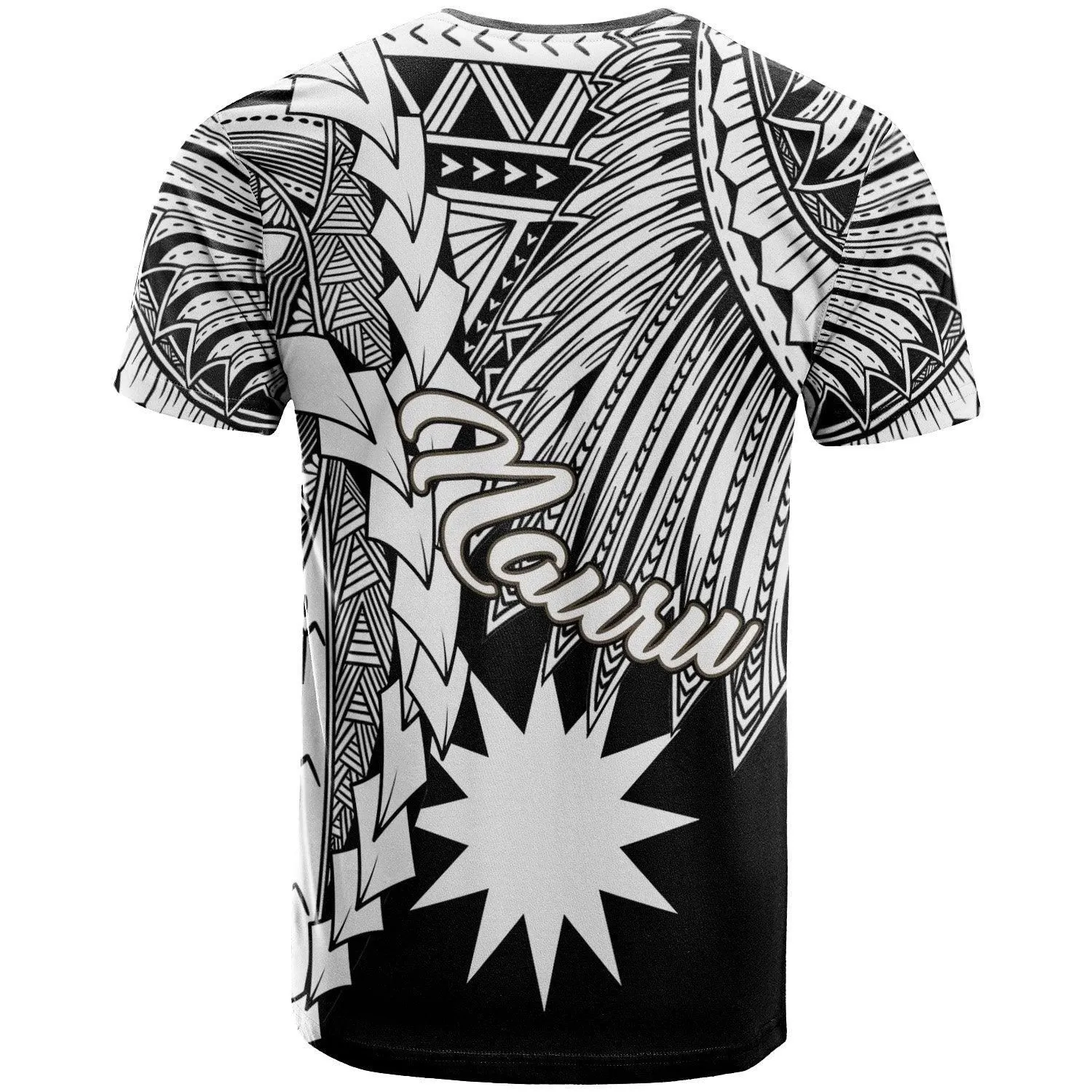 Nauru Polynesian T-Shirt - Tribal Wave Tattoo White