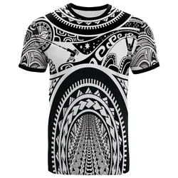 Polynesian T-Shirt - Polynesian Patterns Maui Tattoo (White)