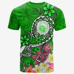 Hawaii Polynesian T-Shirts - Hawaii Seal With Turtle Plumeria (Green)