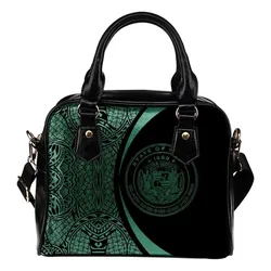 Hawaii Coat Of Arms Polynesian Shoulder Handbag - Circle Style