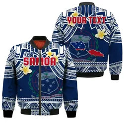 (Custom Personalised) Samoa Bomber Jacket Samoan Plumeria Flowers Mix Polynesian Pattern LT14