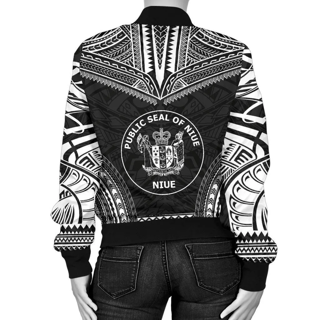Niue Polynesian Chief Women'S Bomber Jacket - Black Version - Bn10