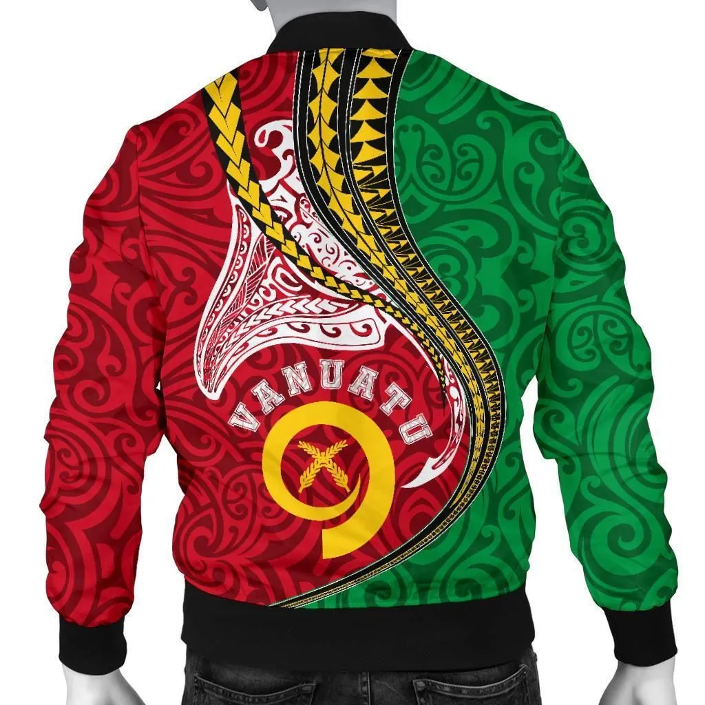 Vanuatu Polynesian Mens Bomber Jacket Vanuatu Manta Polynesian