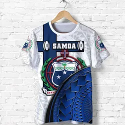 (Custom Personalised) American Samoa Rugby T Shirt Armor Style - White