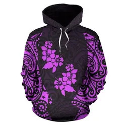 Hawaii Hoodie, Hibiscus Polynesian Tattoo All Over Print Hoodie Th72