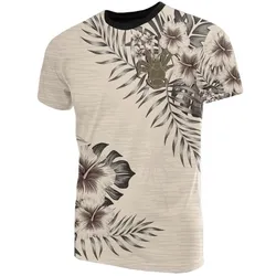 Niue T-Shirt - Niue Coconut Crab Beige Hibiscus