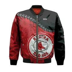Regina Red Sox Bomber Jacket Grunge Polynesian Tattoo - CA BASEBALL