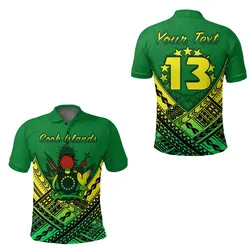 (Custom Personalised) Cook Islands Rugby Polo Shirt Simple Polynesian - Custom Text and Number LT13