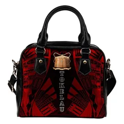Tokelau Shoulder Handbag - Polynesian Tattoo Red