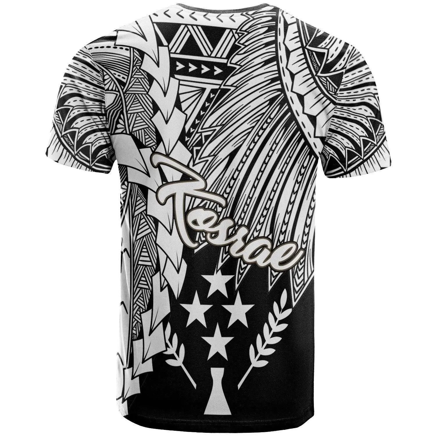 Kosrae Micronesia Custom Personalised T-Shirt - Tribal Wave Tattoo White