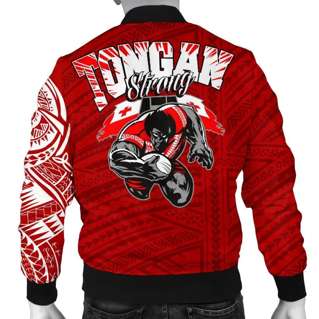 Tongan Strong Polynesian Tattoo Mens Bomber Jacket