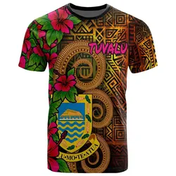 Tuvalu Polynesian T-Shirt - Hibiscus Vintage - BN12