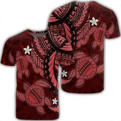 Alohawaii Tee - Hawaii Polynesian Turtle Hibiscus T-shirt Red - AH - J4R