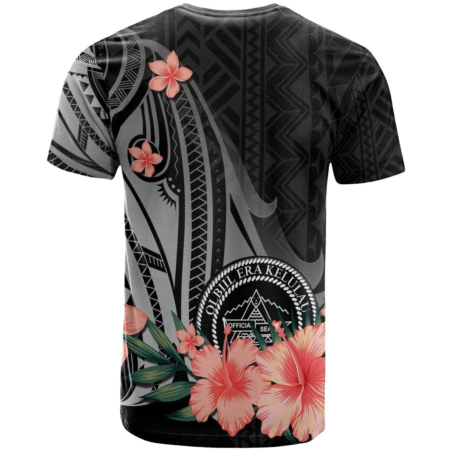 Palau T shirt - Polynesian Hibiscus Pattern Style