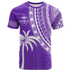 Fiji Rugby Sevens T Shirt Fijian 7s Tapa Polynesian Purple LT13
