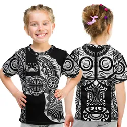 Marquesas Islands T Shirt KID Marquesan Tattoo Original Style - Black LT8