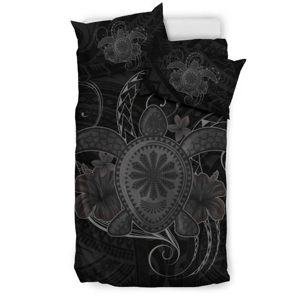 Hawaii Turtle Hibiscus Polynesian Bedding Set - Full Style - Gray