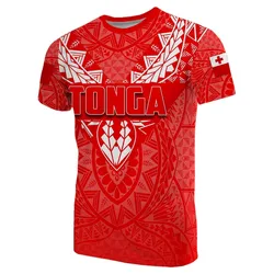 (Custom Personalised) Tonga Rugby T Shirt Polynesian With Coat Of Arms Style